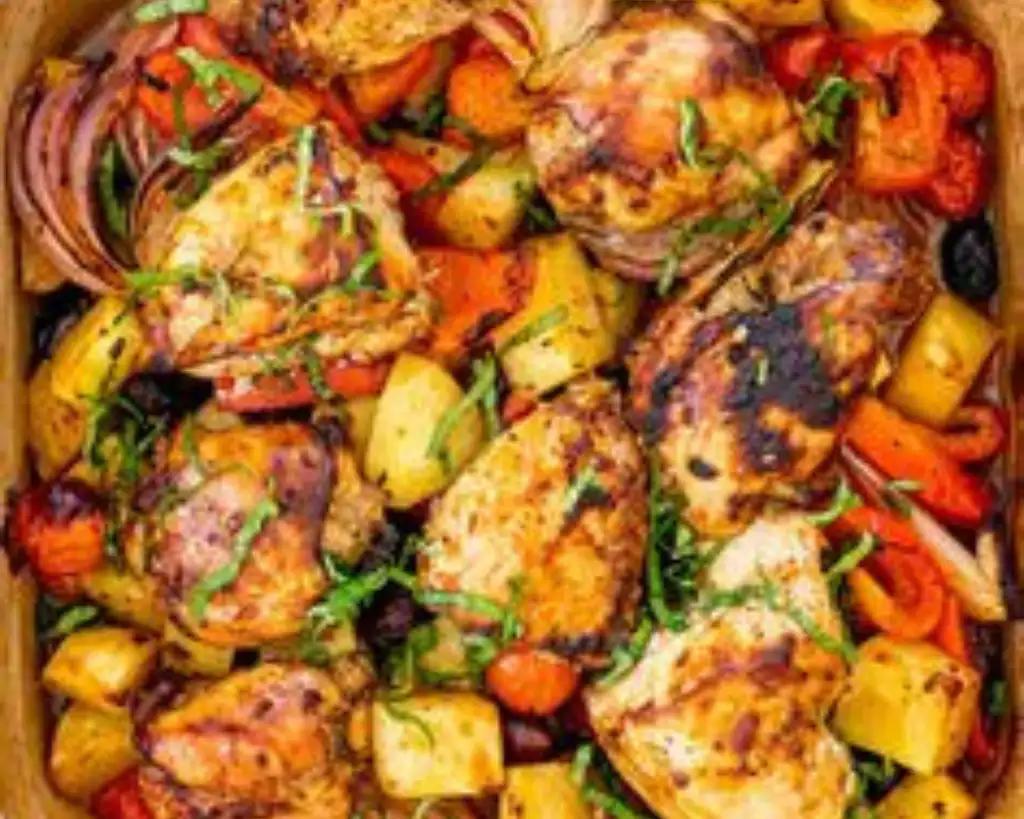 Baked Chicken Breasts with Roasted Vegetables
